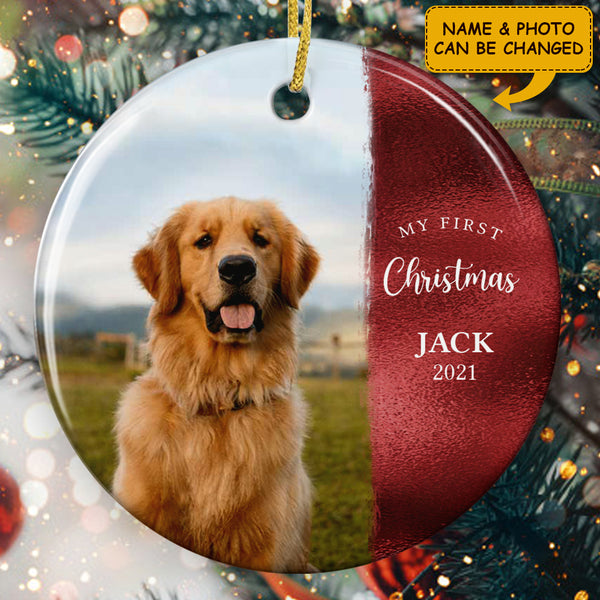 My 1st Christmas - Personalized Ornament - Custom Pet Photo - Xmas Gift For Pet Lovers - Christmas Tree Decor