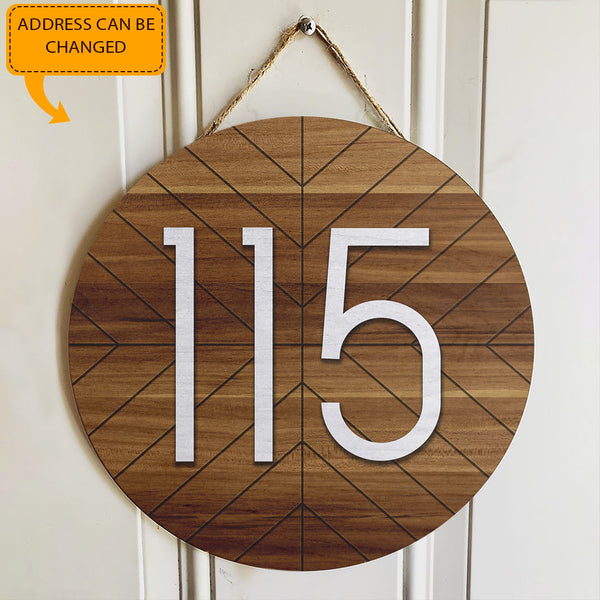 Personalized Custom Address Door Hanger Sign - Wooden Housewarming Gift Number Sign Decor