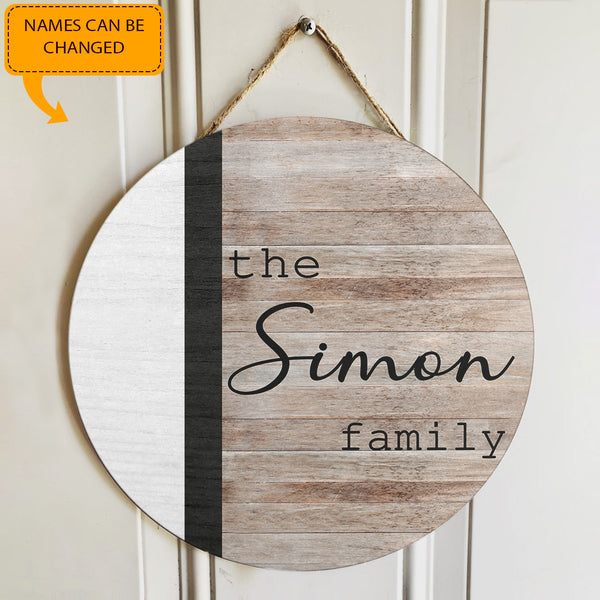 Last Name Sign - Personalized Custom Family Name Door Hanger - Farmhouse Decoration