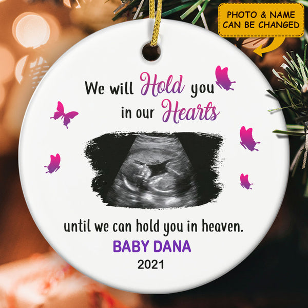 Miscarriage Memorial Ornament - Personalized Baby Ultrasound - Baby Loss Bauble - Sympathy Gift