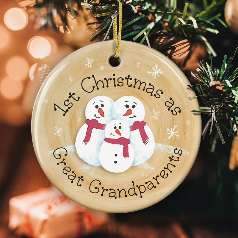 1st Christmas As Great Grandparents Ornament - Family Xmas Ornament - Xmas Gift For New Grandparents