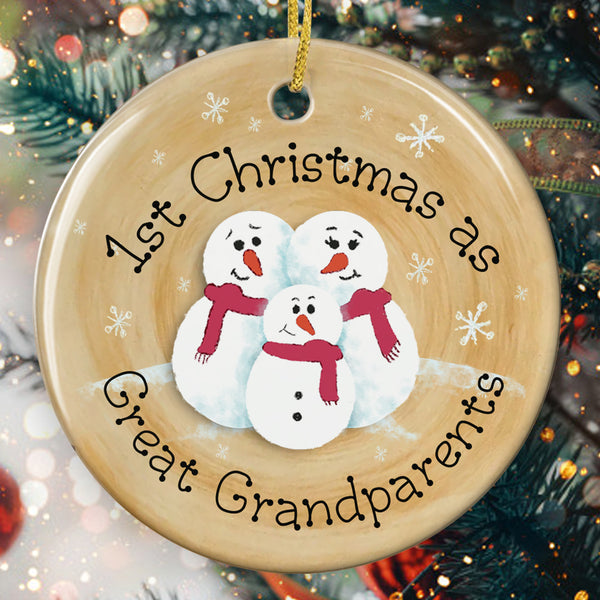1st Christmas As Great Grandparents Ornament - Family Xmas Ornament - Xmas Gift For New Grandparents