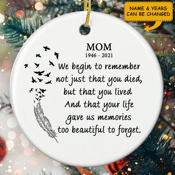 Memorial Ornament - Custom Name - Birds Sign - Gift For Loss Of A Loved One - Remembrance Keepsake