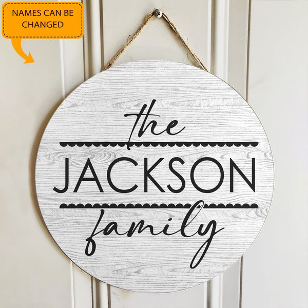 Personalized Family Name Front Door Hanger Sign - Housewarming Gift Door Wreath Home Decor