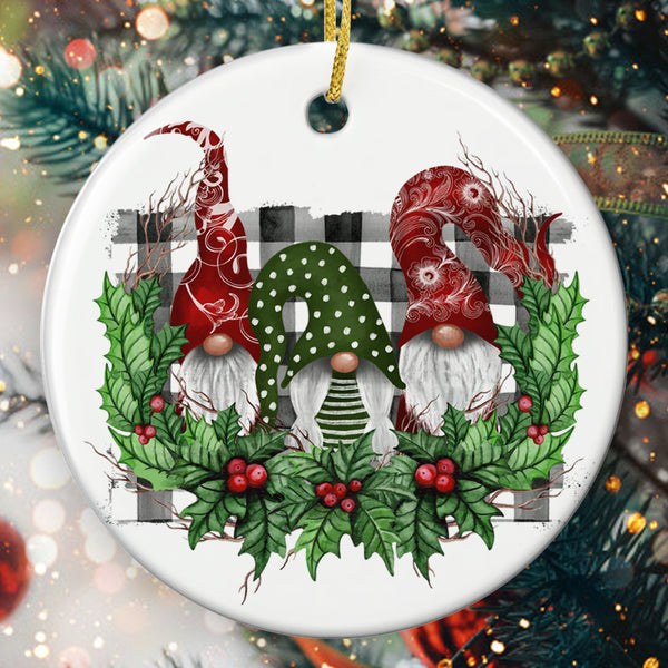 Cute Gnomies Ornament - Christmas Ornament - Xmas Tree Bauble - Rustic Home Decor - Xmas Gift