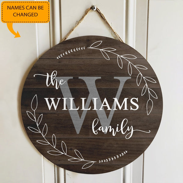 Rustic Home Decor - Personalized Family Name Door Hanger Sign - Welcome Sign Housewarming Gift