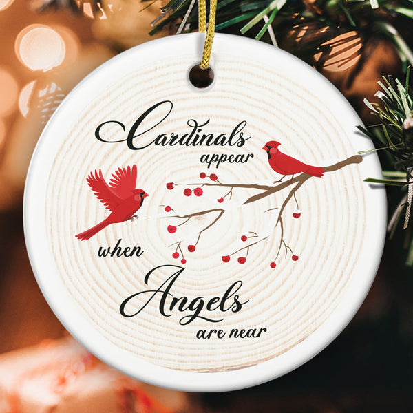 Red Cardinal - Memorial Ornament - Rustic Sympathy Ornament - Funeral Gift For Grief - Xmas Tree Decor