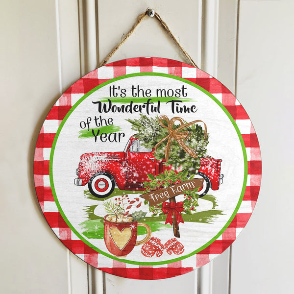 It's The Most Wonderful Time Of The Year - Xmas Truck - Xmas Door Sign - Meaningful Christmas Gift