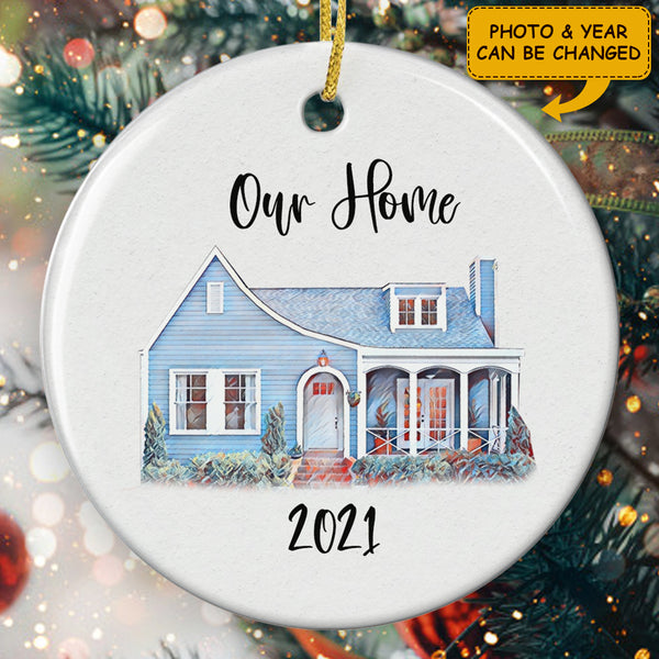 Our First Home - Personalized Custom House Ornament - New Home Housewarming Keepsake Gift
