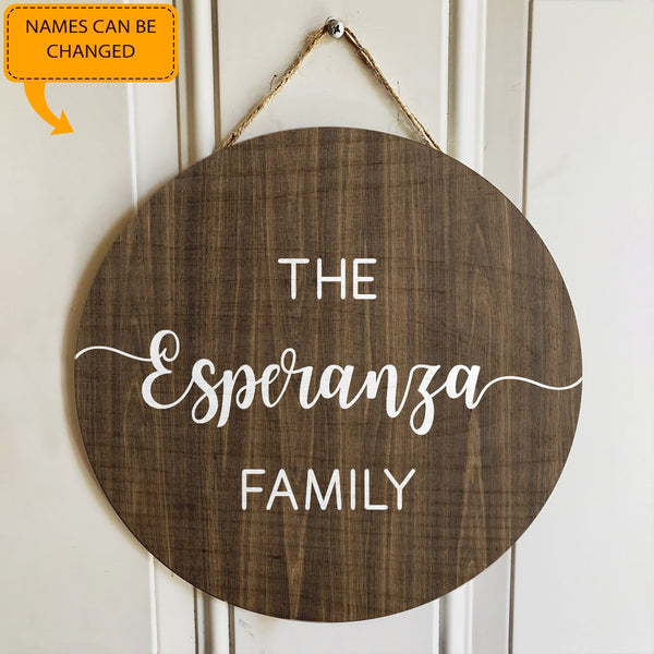 Personalized Custom Family Name Door Hanger Sign - Rustic Wooden Door Wreath Wedding Gift