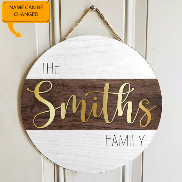 Welcome Sign - Personalized Custom Name Family Name Door Hanger Sign - Rustic Home Decor