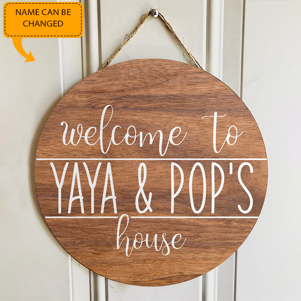 Welcome To House - Personalized Custom Family Name Door Hanger Sign - Housewarming Gift Decor