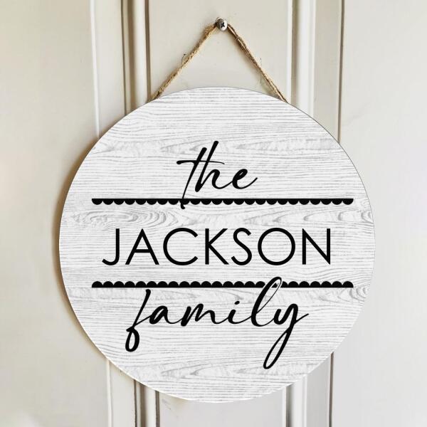 Personalized Family Name Front Door Hanger Sign - Housewarming Gift Door Wreath Home Decor