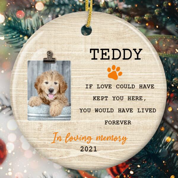 In Loving Memory - Christmas Pet Memorial Sympathy Gift - Personalized Custom Dog Name Ornament