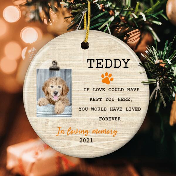 In Loving Memory - Christmas Pet Memorial Sympathy Gift - Personalized Custom Dog Name Ornament
