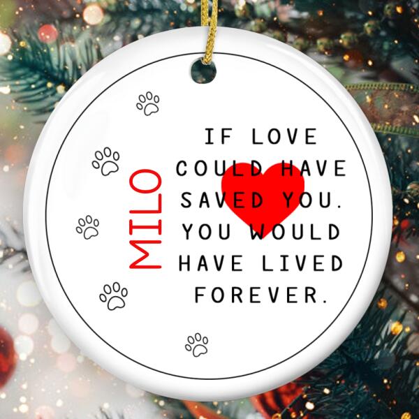 Dog Memorial Ornament - Personalized Dog Name - Christmas Ornament - Pet Loss Gift - Xmas Gift copy