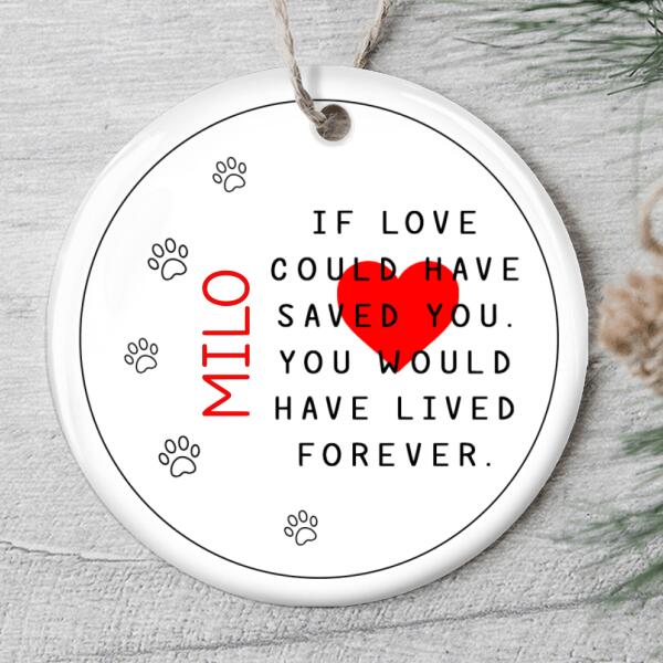 Dog Memorial Ornament - Personalized Dog Name - Christmas Ornament - Pet Loss Gift - Xmas Gift copy