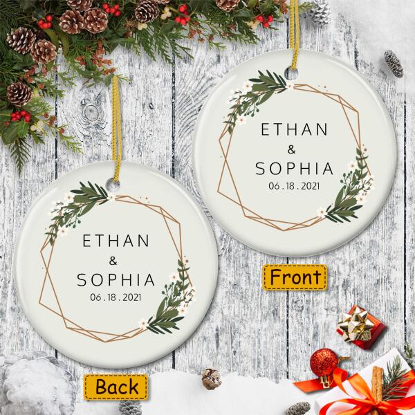 Just Married Ornament - Personalized Couples Name - Wedding Ornament - Keepsake Gift - Newlywed Christmas
