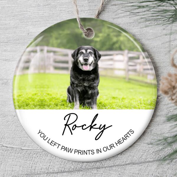 Personalized Dog Ornament - Custom Photo Ornament - Dog Lovers Memorial Gift - Sympathy Bauble