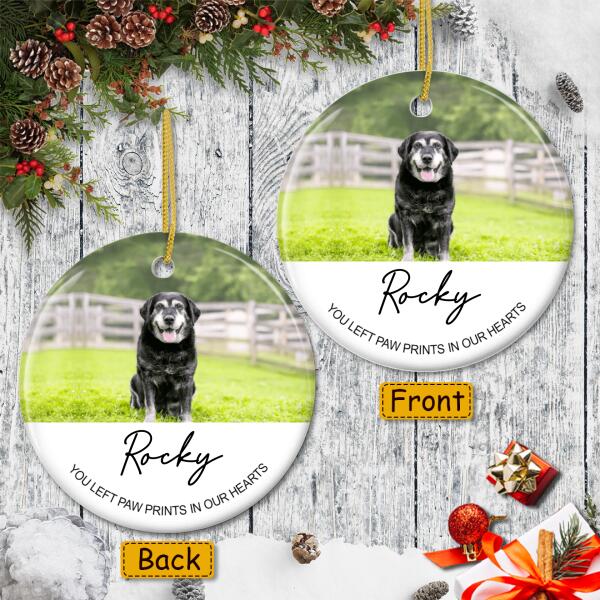 Personalized Dog Ornament - Custom Photo Ornament - Dog Lovers Memorial Gift - Sympathy Bauble