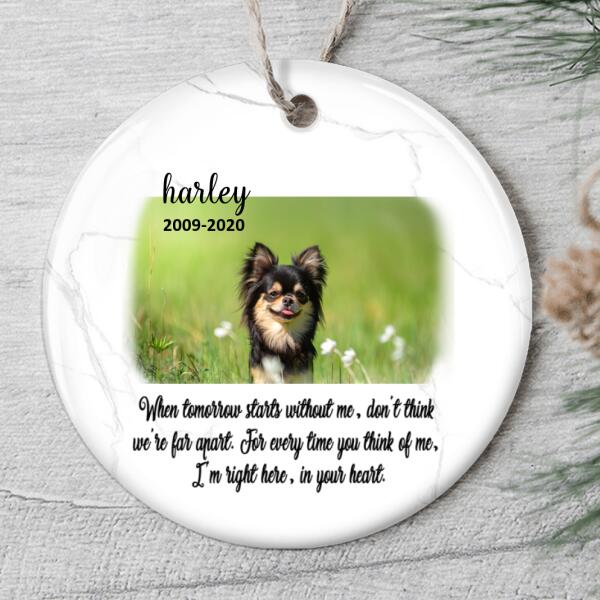 Custom Dog Memorial Ornament - Pet Bereavement Gift - Loss Of Pet Bauble - Keepsake Ornament