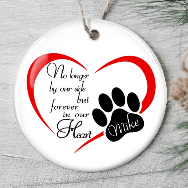 Forever In Our Heart - Dog Memorial Bauble - Personalized Pet Name - Dog Lovers Gift - Remembrance Ornament