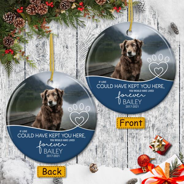 Pet Memorial Ornament - Custom Photo - Loss Of Dog Ornament - Remembrance Gift For Pet Lovers