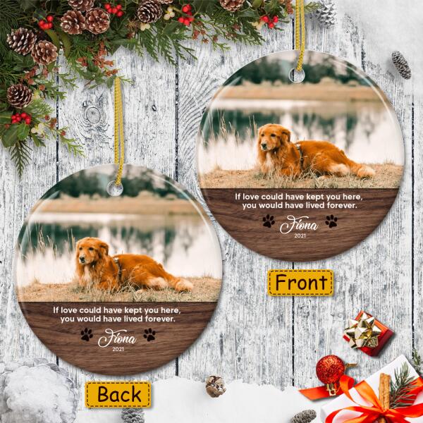 Personalized Loss Of Pet Ornament - Pet Memorial Ornament - Custom Pet Photo - Pet Lovers Gift