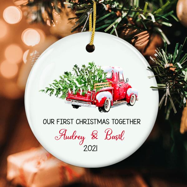 Our 1st Christmas Together - Personalized Couples Name - Xmas Gift For New Couple - Christmas Ornament