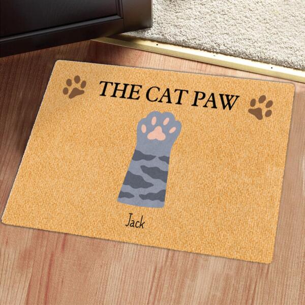 The Cat Paw - Cute Paw Print Decor - Personalized Custom Pet Paw Doormat - Cat Lovers Gift