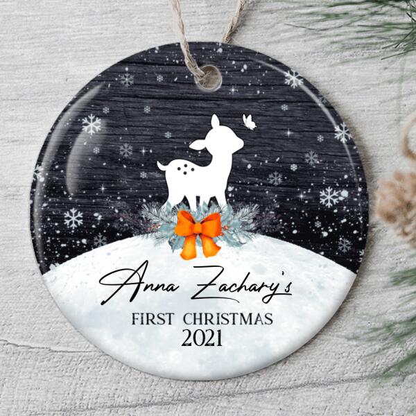 Baby 1st Christmas Ornament - Personalized Name - Xmas Gift For Baby - Baby Shower Keepsake