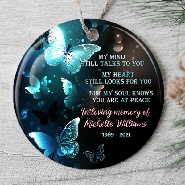 My Soul Knows You Are At Peace - Personalized Name & Year - Memorial Ornament - Funeral Gift