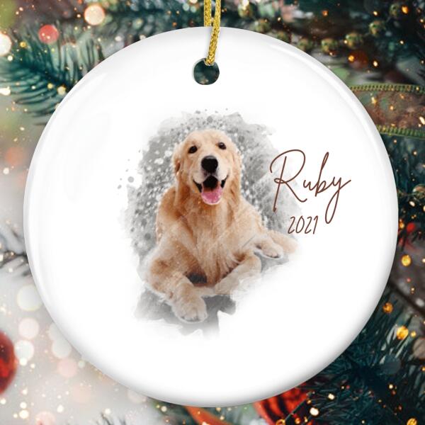 Custom Dog Ornament - Personalized Pet Keepsake - Photo Ornament - Pet Lovers Gift