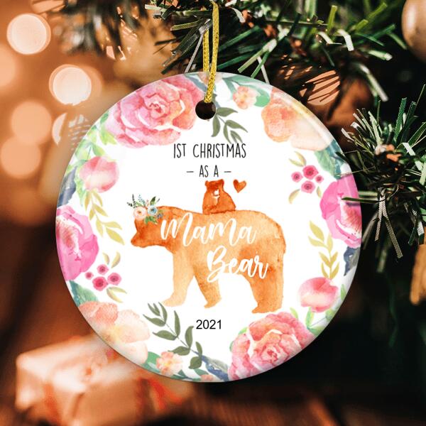 1st As A Mama Ornament - Personalized Baby Name - New Mom Ornament - Xmas Gift For New Mom