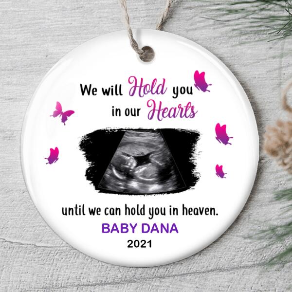 Miscarriage Memorial Ornament - Personalized Baby Ultrasound - Baby Loss Bauble - Sympathy Gift