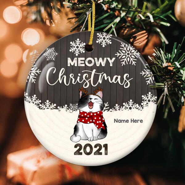Meowy Christmas - Personalized Cat Lovers Decorative Christmas Ornament - Cat Lovers Gift