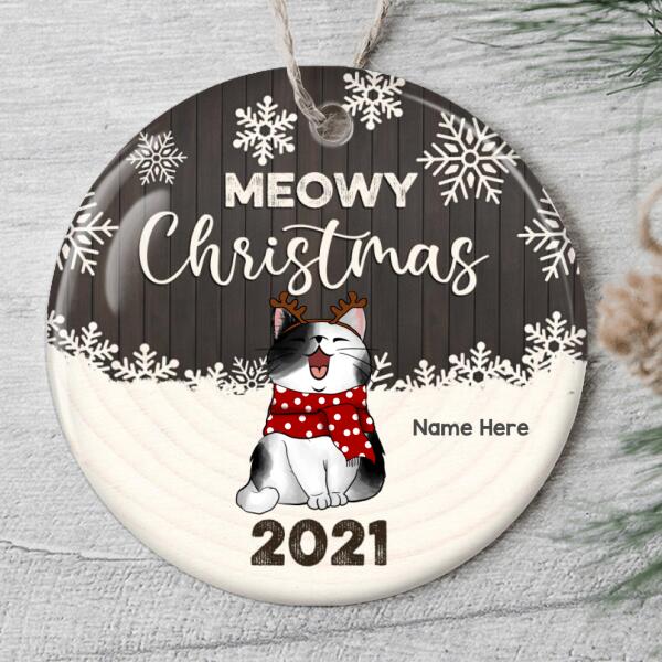 Meowy Christmas - Personalized Cat Lovers Decorative Christmas Ornament - Cat Lovers Gift