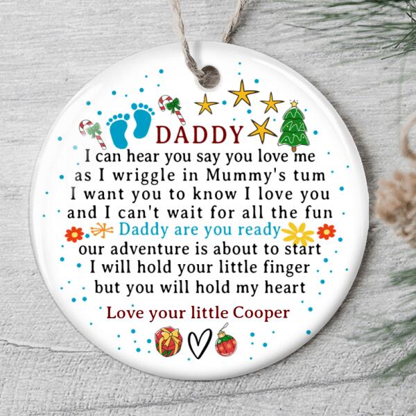 To Be Daddy Ornament - Christmas Ornament - Expecting Dad Bauble - Personalized Baby Name
