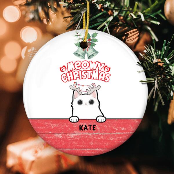 Meowy Christmas Ornament - Custom Cat Breeds & Names - Xmas Gift For Cat Mom - Christmas Bauble