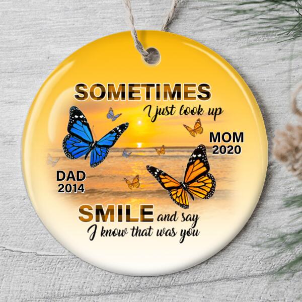 I Know That Was You Ornament - Butterfly Memorial Ornament - Custom Names - Loss Of Parents Gift