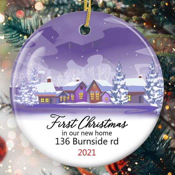 1st Christmas In Our Home Ornament - Personalized Home Address - Christmas Ornament - Housewarming Gift