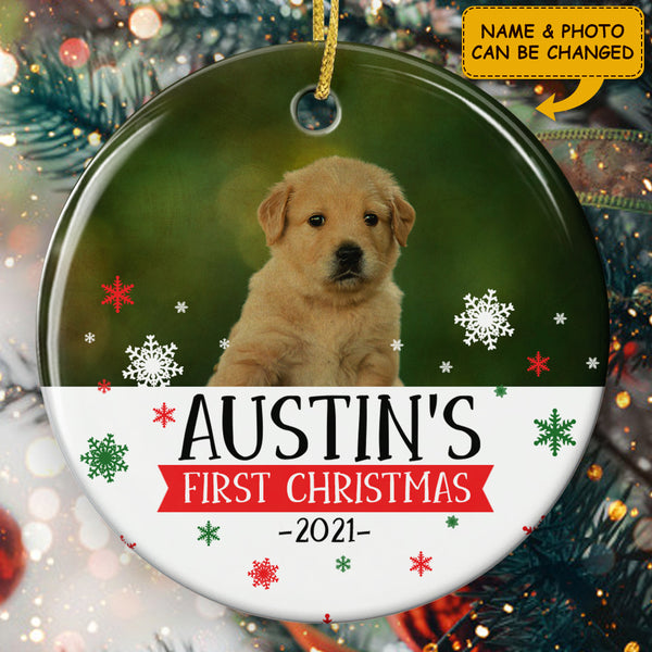 Pet 1st Christmas Ornament - Personalized Photo & Name - Cute Xmas Gift For Pet Lovers - Christmas Home Decor