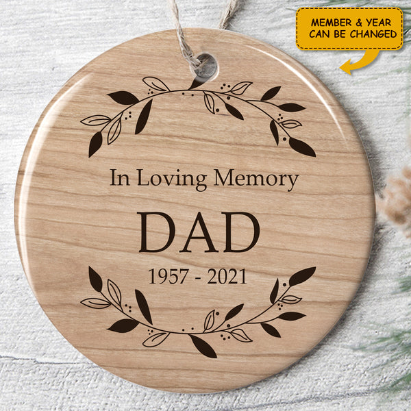 In Loving Memory - Personalized Custom Memorial Sympathy Remembrance Vintage Ornament