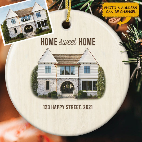 Home Sweet Home - Personalized Custom New Home Address Ornament Housewarming Gift