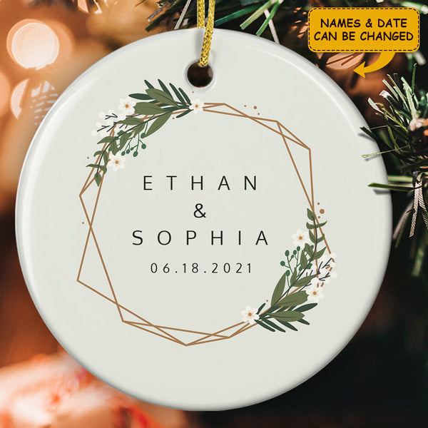 Just Married Ornament - Personalized Couples Name - Wedding Ornament - Keepsake Gift - Newlywed Christmas