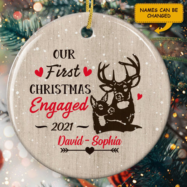 Our 1st Christmas - Personalized Name Ornament - Christmas Gift For New Couple - Engaged Xmas Ornament