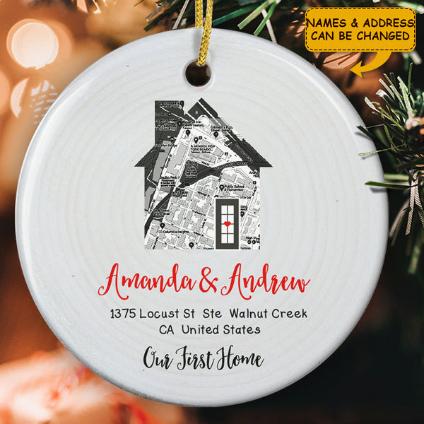 Our 1st Home Ornament - Personalized First Home Ornament - Gift For Couple - Custom Name And House Address