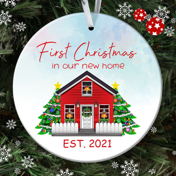 First House In Our New Home - Xmas Tree Decor - Christmas Ceramic Housewarming Gift Ornament