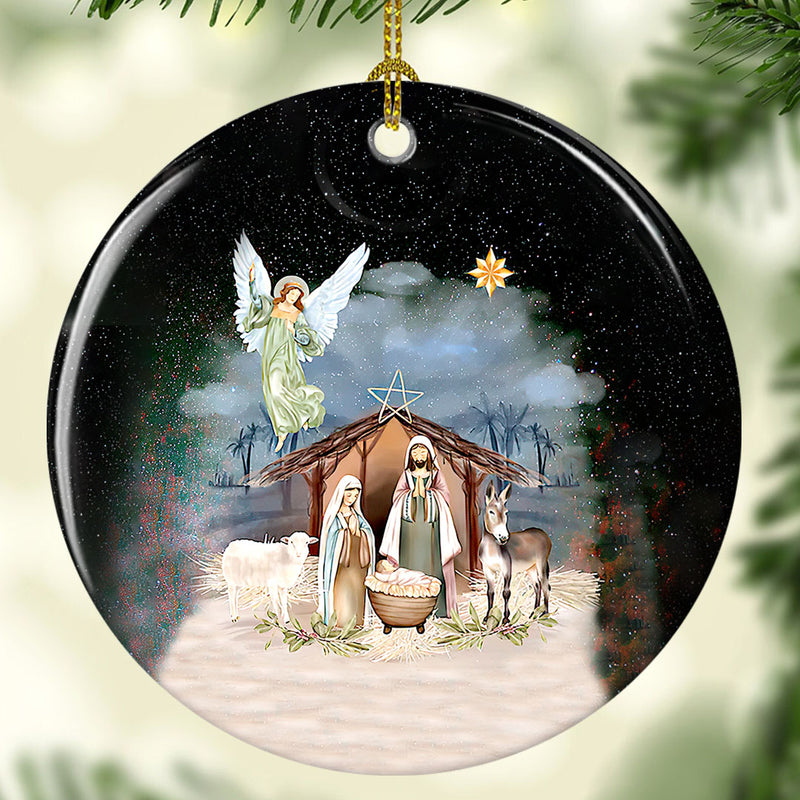 Christ Nativity Jesus - Christmas Tree Religion Keepsake Ornament -  Xmas Gift For Christian