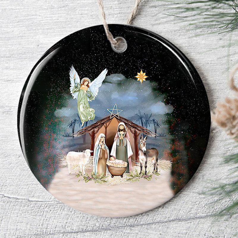 Christ Nativity Jesus - Christmas Tree Religion Keepsake Ornament -  Xmas Gift For Christian